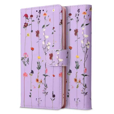 Onasi preklopna torbica Wallet denarnica Fancy Diary Samsung Galaxy A35 - Pomlad vijola
