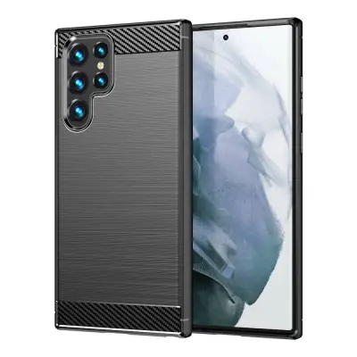 Silikonski ovitek za Samsung Galaxy S23 Ultra 5G - mat carbon črn