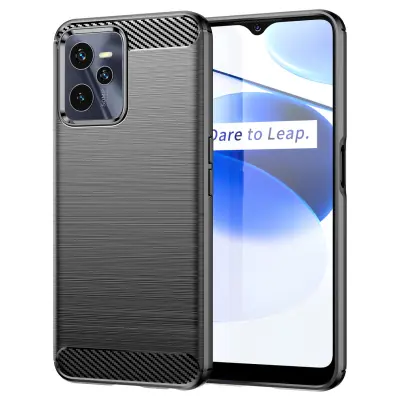 Silikonski ovitek za Realme C35 - mat carbon črn
