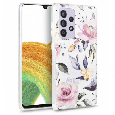 Silikonski ovitek za Samsung Galaxy A33 5G A336 - mat bel vrtnica