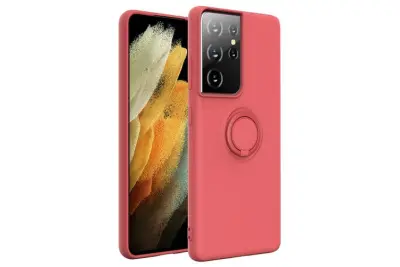 Silikonski ovitek Liquid Ring za Samsung Galaxy S22 Ultra 5G - pink