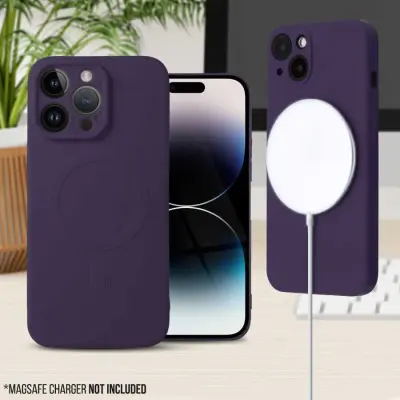 Onasi silikonski ovitek MagSafe za iPhone 14 Pro - mat vijola