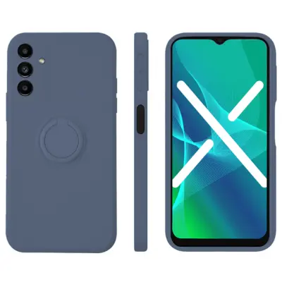 Silikonski ovitek Liquid Ring za Samsung Galaxy A53 - sivo moder