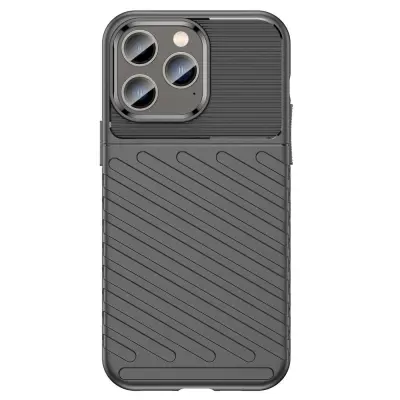 Silikonski ovitek Thunder Armor za iPhone 14 Pro - črn