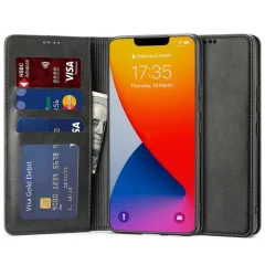 Onasi Wallet denarnica usnjena preklopna torbica Samsung Galaxy Z 4 Flip - črna
