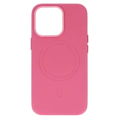Onasi usnjen silikonski ovitek MagSafe za iPhone 14 Pro - pink