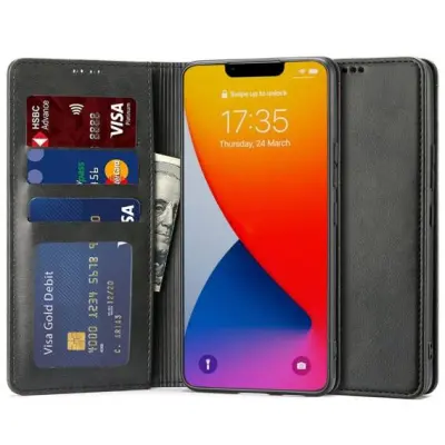 Onasi Wallet denarnica usnjena preklopna torbica Xiaomi Redmi Note 11 Pro Plus - črna