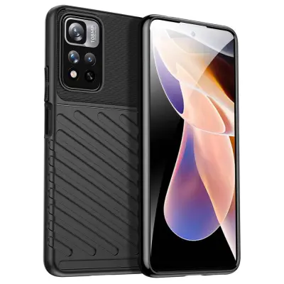 Silikonski ovitek Thunder Armor za Xiaomi Redmi Note 11 Pro Plus - črn