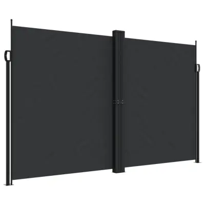 vidaXL Zložljiva stranska tenda črna 200x600 cm