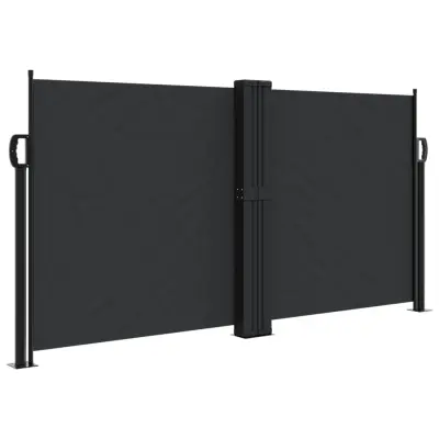 vidaXL Zložljiva stranska tenda črna 120x600 cm