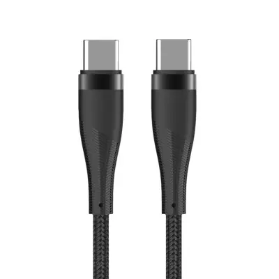 MAXLIFE Type C- Type C, 1M 60W črn kabel