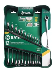 SATA Flat-Oxted Tips z dvojnim nastavitvijo Ratchet 13 elementov+ ključ X-Beam