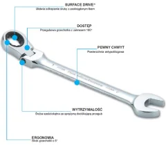 Sata flack in plezanje čistega 17 mm z zmešanim ratchetom