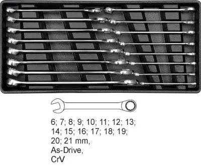 Yato predalnik vstavite ravne tipke 16 elementov 6-21 mm 5531