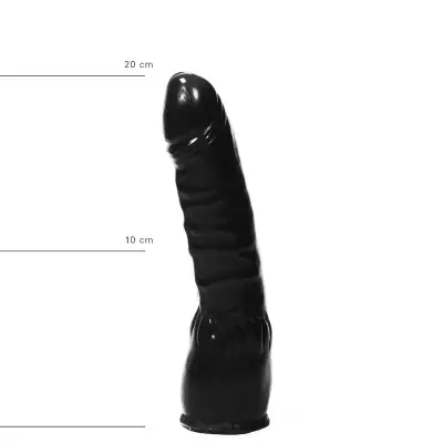 Ukrivljen dildo All Black, 20 cm