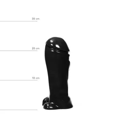 Dildo s široko glavo All Black, 22 cm
