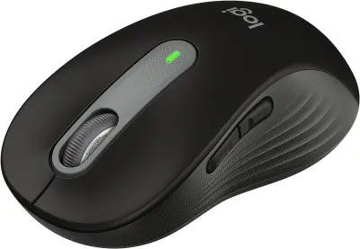 Brezžična miška Logitech M650, 2 leti baterije, tihi klik, prilagodljivi stranski gumbi, Bluetooth, za PC/Mac/več naprav/Chromebook - črna
