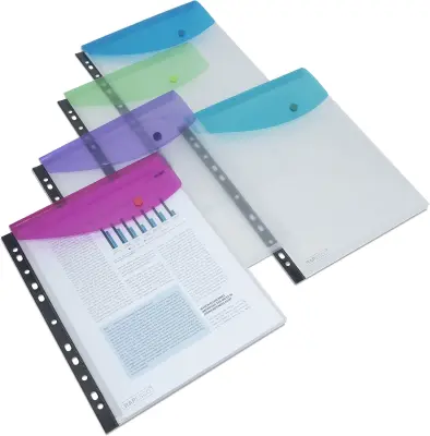 Mapa kuverta gumb z luknjicami A4+ odpiranje zgoraj ,do 200 listov PP Rapesco 1630