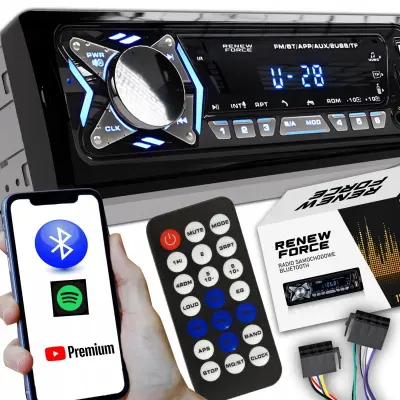 1DIN 12V LCD FM avtoradio 4x25W 2x USB Bluetooth SD + daljinec
