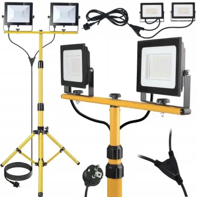 Gradbeni 2x 50W LED reflektor stativ IP66 150cm tripod