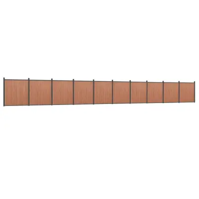 vidaXL Ograjni panel rjav 1737x186 cm WPC
