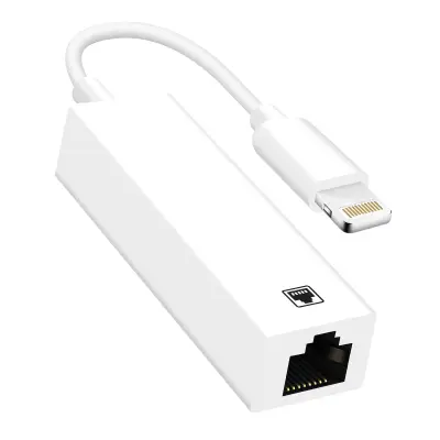 Ethernetni adapter RJ45 za iPhone in iPad, Plug and Play - bel