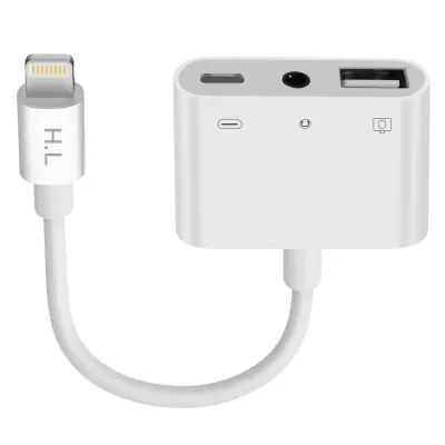 Adapter iPhone / iPad Lightning na USB Jack 3,5 mm Lightning Charge - bel