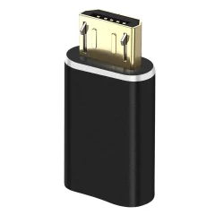 Ženski adapter za polnjenje Lightning v moški mikro-USB - crn
