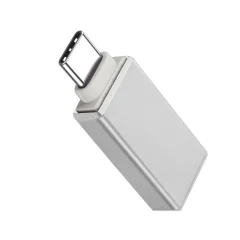 USB ženski na USB-C 3.0 moški OTG adapter srebrne barve