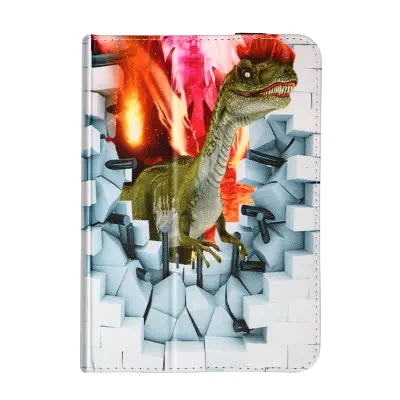 Ovitek za 10-palcni tablicni racunalnik, s kavljem in elasticnim zapiranjem - vzorec dinozavra