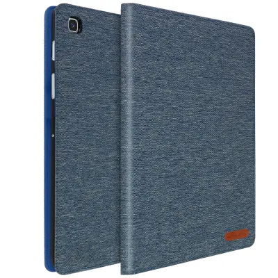 Tkanina za Samsung Galaxy Tab S5e z držalom za kartico in videoposnetkom, modna kolekcija - modra