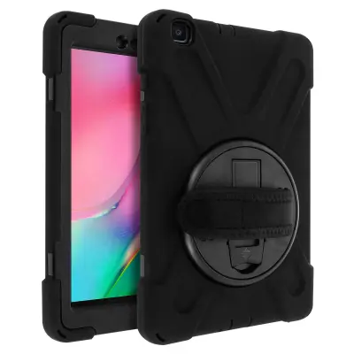 Etui z visoko zašcito z vrtljivim rocajem in stojalom - crn str. Samsung Galaxy Tab A 8.0 2019