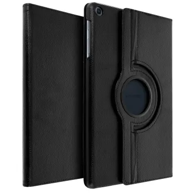 Vgrajena zašcita Zrnat videz 360° vrtljiva podpora za video - crna str. Samsung Galaxy Tab A 10.1 2019