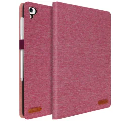 Etui iz blaga z držalom za kartico in videoposnetkom, Fashion Collection - roza str. iPad 5 / iPad 6 / iPad Air