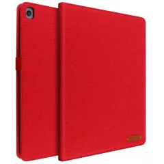 Blagovna torbica za iPad 9 2021, iPad 8 2020 in iPad 7 2019 z držalom za kartico in video držalom, modna kolekcija - rdeca