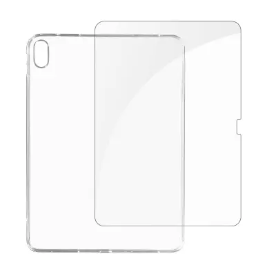 iPad 10 2022 360° Protection Pack: tanka mehka torbica 2.5D, poševno kaljeno steklo, prozorno