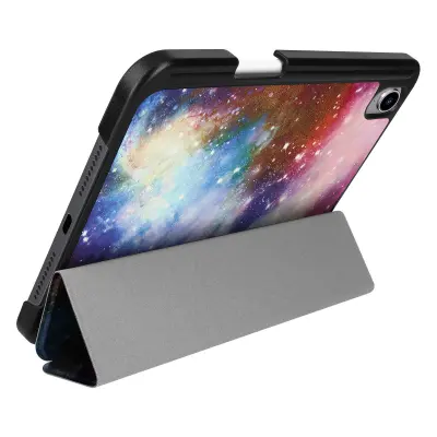 Trikratna preklopna torbica Galaxy Pattern za iPad Mini 2021, trda torbica s funkcijo stojala za video