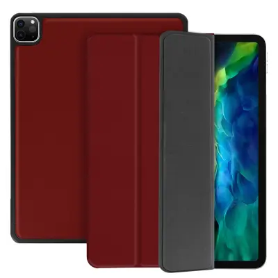 Vecnamenska preklopna torbica s stojalom, ultra tanka - vinsko rdeca za iPad Pro 11 2022, 2021, 2020, 2018 in iPad Air 2022, 2020