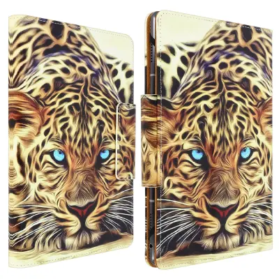 7/8-palcni etui za tablico, držalo za kartice in stojalo - Leopard