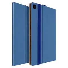 Samsung Galaxy Tab A7 10.4 2020 satenasta usnjena torbica za vec shramb in video držalo - modra