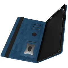Torbica za Samsung Galaxy Tab A8 10.5 2021, držalo za dokumente, držalo za kartice in video držalo - modra