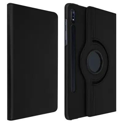 Ovitek za Samsung Galaxy Tab S7 Plus 12.4 in Tab S8 Plus, 360° vrtljiva podpora, pokoncno/ležece - crna