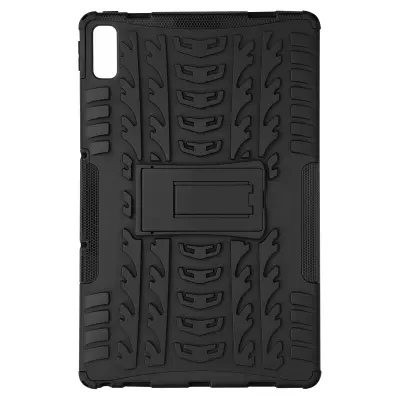 Ovitek za Lenovo Tab P11 Gen 2, odporen proti udarcem, iz dveh materialov s stojalom - crn