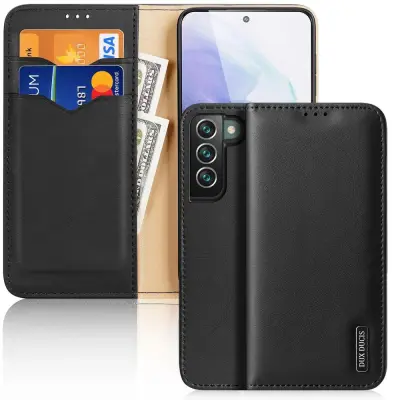Etui ovitek Genuine Leather za Samsung Galaxy S22 + črn
