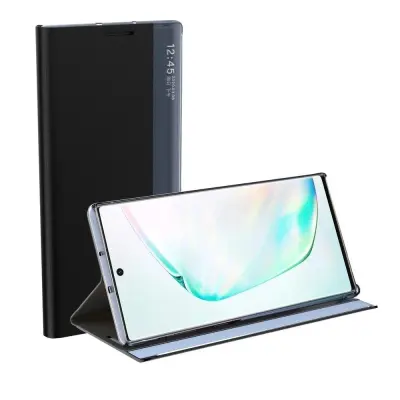 Etui ovitek Sleep Case iz eko usnja za Samsung Galaxy A02s EU črn