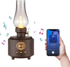 Retro namizna svetilka Retro Bluetooth zvočnik Polnilna prenosna nočna lučka Brezplamenska LED oljna svetilka