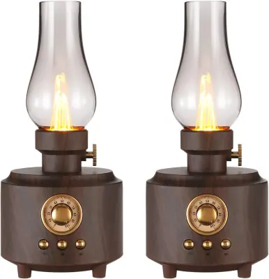 Retro namizna svetilka Retro Bluetooth zvočnik Polnilna prenosna nočna lučka Brezplamenska LED oljna svetilka