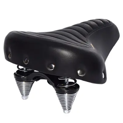 Izjemno širok kolesarski sedež, udoben kolesarski sedež, deli kolesa, črni