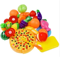 Set za rezanje sadja in zelenjave, igrače Kuhinja Plastično rezanje hrane Otroci Pretvarjajte se Kuhinjska igrača Izobraževalna hrana Igrača za otroke Dekleta Fantje Primerno za 3, 4, 6 let