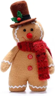 Božični medenjaki, polnjene živali, mehka plišasta igrača medenjaki Gingerbread Men Pillow, polnjeni medenjaki, plišasta božična plišasta igrača, deko